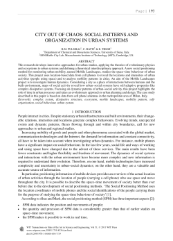 city out of chaos: social patterns and organization in