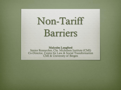 Non-Tariff Barriers