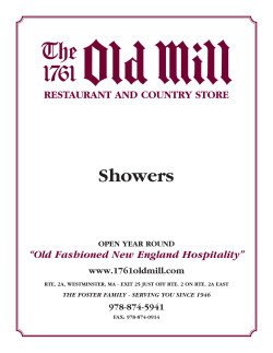 Shower Menu - The Old Mill