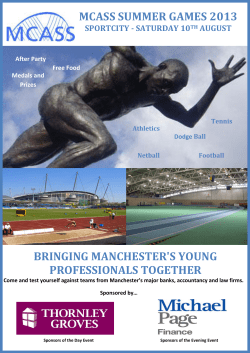 mcass summer games 2013 bringing manchester`s