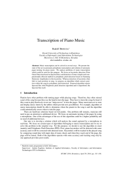 Transcription of Piano Music - Slovak University of Technology in