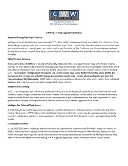 Legislative priorities - Conference of Western Wayne