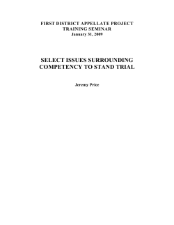 select issues surrounding competency to stand trial