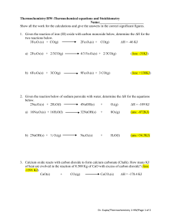 Thermochemistry/HW-Thermochemical equations and Stoichiometry