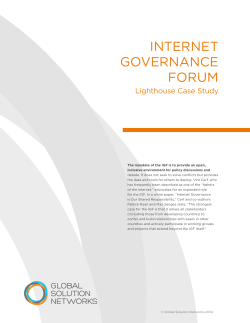 Internet Governance Forum - Global Solution Networks