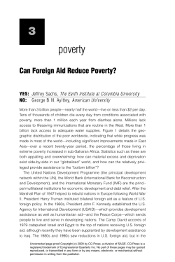 Can Foreign Aid Reduce Poverty? - The Earth Institute