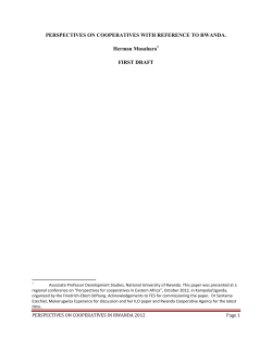 Perspectives on Cooperatives with Reference to