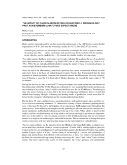 23 THE IMPACT OF RADIOCARBON DATING ON OLD WORLD