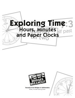 Exploring Time - The Math Learning Center