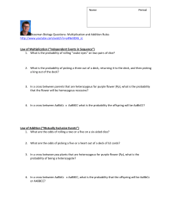Bozeman Biology Questions: Multiplication and Addition Rules http