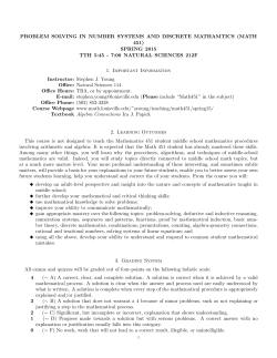 PROBLEM SOLVING IN NUMBER SYSTEMS AND DISCRETE