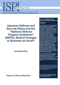 Japanese Defense and Security Policy and the &ldquo;National Defense
