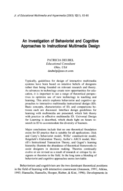 An Investigation of Behaviorist and Cognitive Approaches to