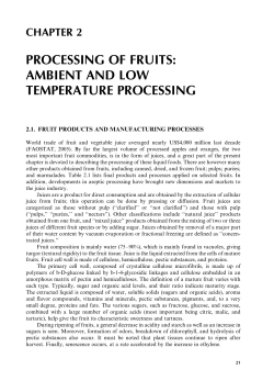 processing of fruits: ambient and low temperature