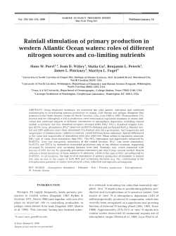 Rainfall stimulation of primary production in western Atlantic Ocean