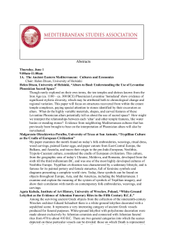 Malta 2017 Abstracts - Mediterranean Studies Association
