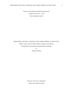 PROCESSING NEUTRAL, EMOTION AND TABOO WORDS