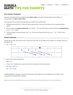 KEY CONCEPT OVERVIEW SAMPLE PROBLEM