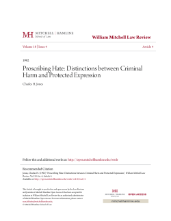 Proscribing Hate: Distinctions between Criminal Harm and Protected