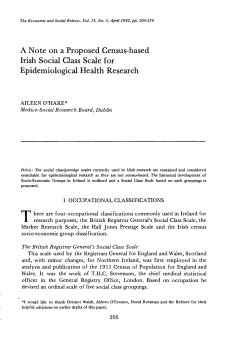 A Note on a Proposed Census-based Irish Social Class