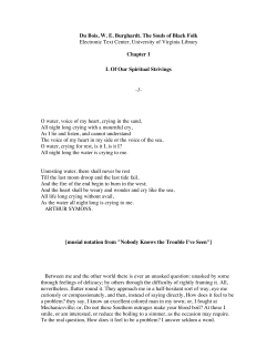 Du Bois, The Souls Of Black Folks