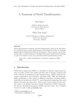 A Taxonomy of Model Transformation
