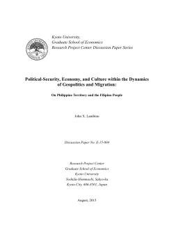 Political-Security, Economy, and Culture within the Dynamics of