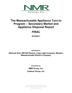Secondary Market and Appliance Disposal Final Report