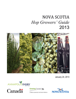 Nova Scotia Hop Growers` Guide 2013