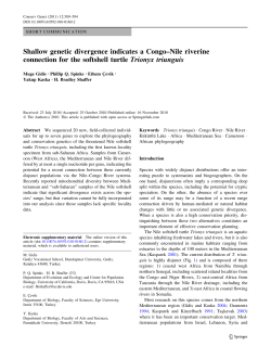 Shallow genetic divergence indicates a Congo&ndash;Nile