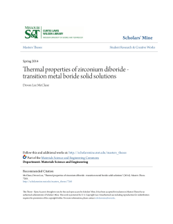 Thermal properties of zirconium diboride - transition