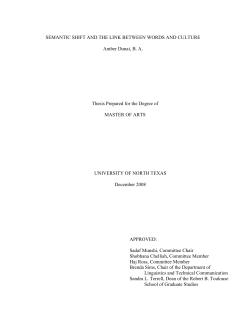Semantic Shift and the Link between Words and Culture