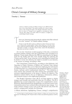China`s Concept of Military Strategy. - Strategic Studies Institute