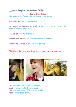 Devoir d`Anglais (avec madame FR&eacute;T&eacute;) Justin Drew Bieber The