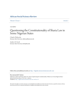 Questioning the Constitutionality of Sharia Law in Some Nigerian