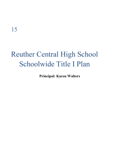 Title 1 Schoolwide Plan - Reuther Central High School