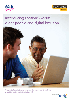 Introducing another World: older people and digital inclusion