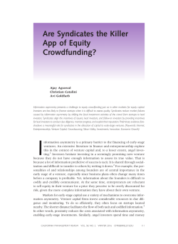 Are Syndicates the Killer App of Equity