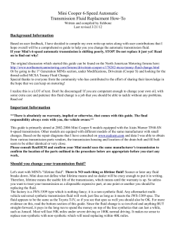 Mini Cooper 6-Speed Automatic Transmission Fluid