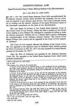 Constitutional Law - Equal Protection Clause