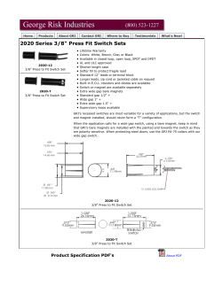 GRI - 2020 Series 3/8" Press Fit Switch Sets