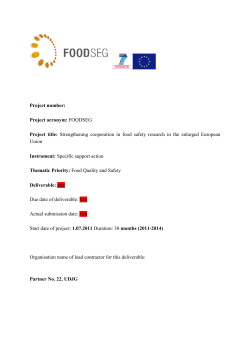 Project number: Project acronym: FOODSEG Project title