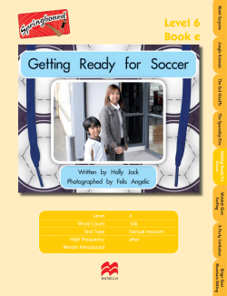 Getting Ready for Soccer Teacher Notes