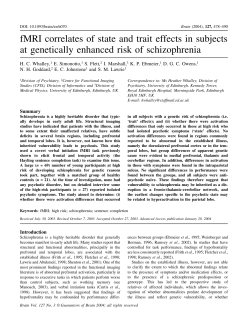 fMRI correlates of state and trait effects in subjects at genetically