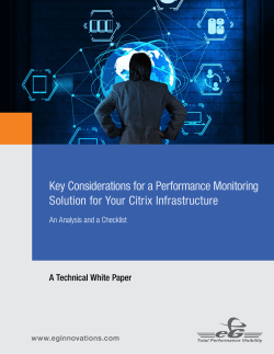 Key Considerations for a Performance Monitoring