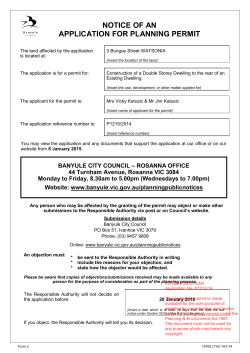 notice of an application for planning permit