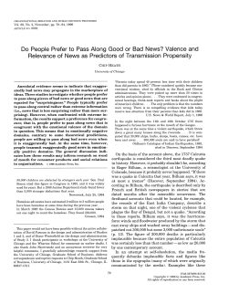 Do People Prefer to Pass Along Good or Bad News? Valence and