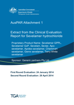 Extract from the Clinical Evaluation Report for Sevelamer