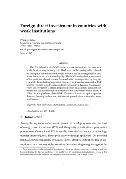 Foreign direct investment in countries with weak institutions