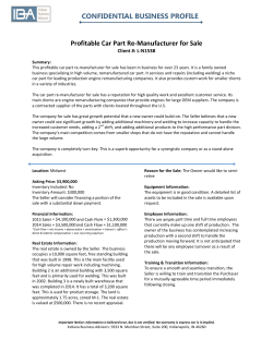 Pr CONFI rofitable C IDENTIA Car Part AL BUSIN Re